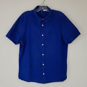 H&M Divided 100% Cotton Dark Blue Button Down Men's Shirt 👕